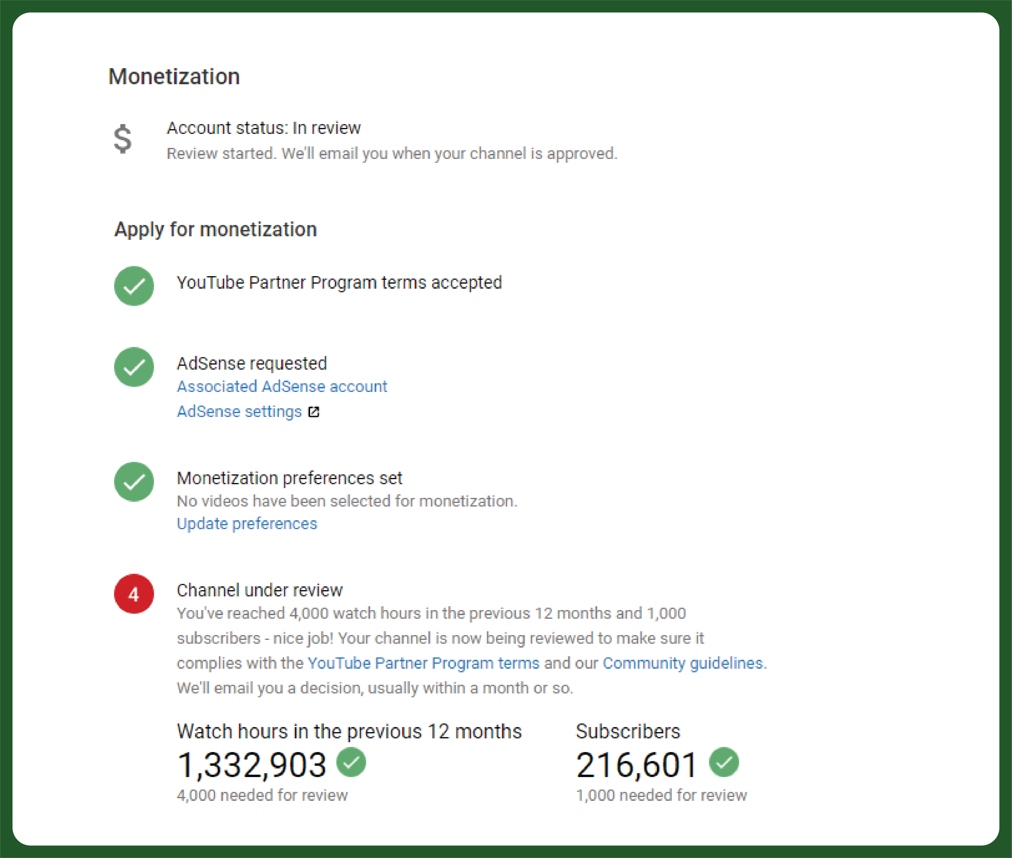 Applying for the YouTube Partner Program