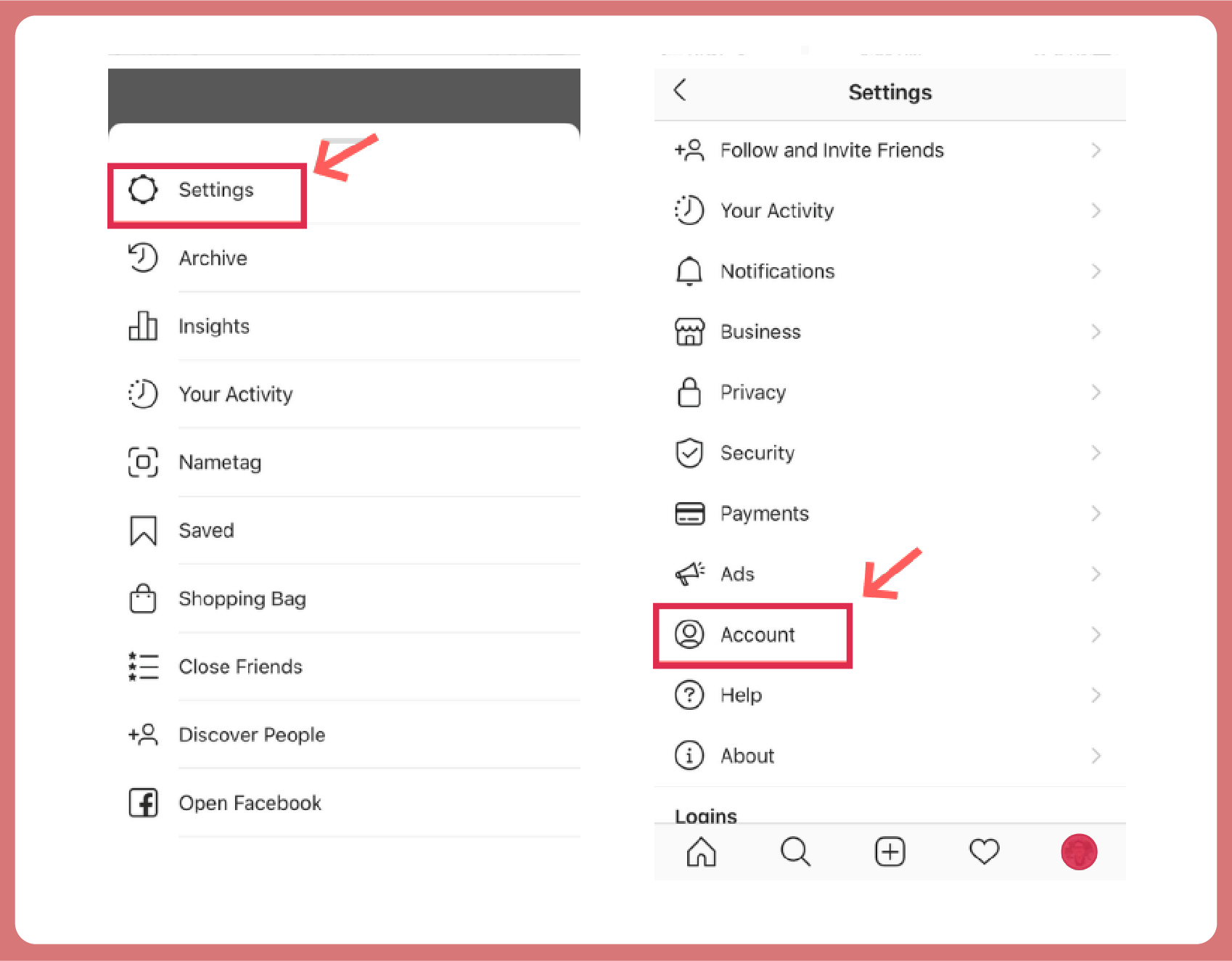 steps in verify the Instagram account