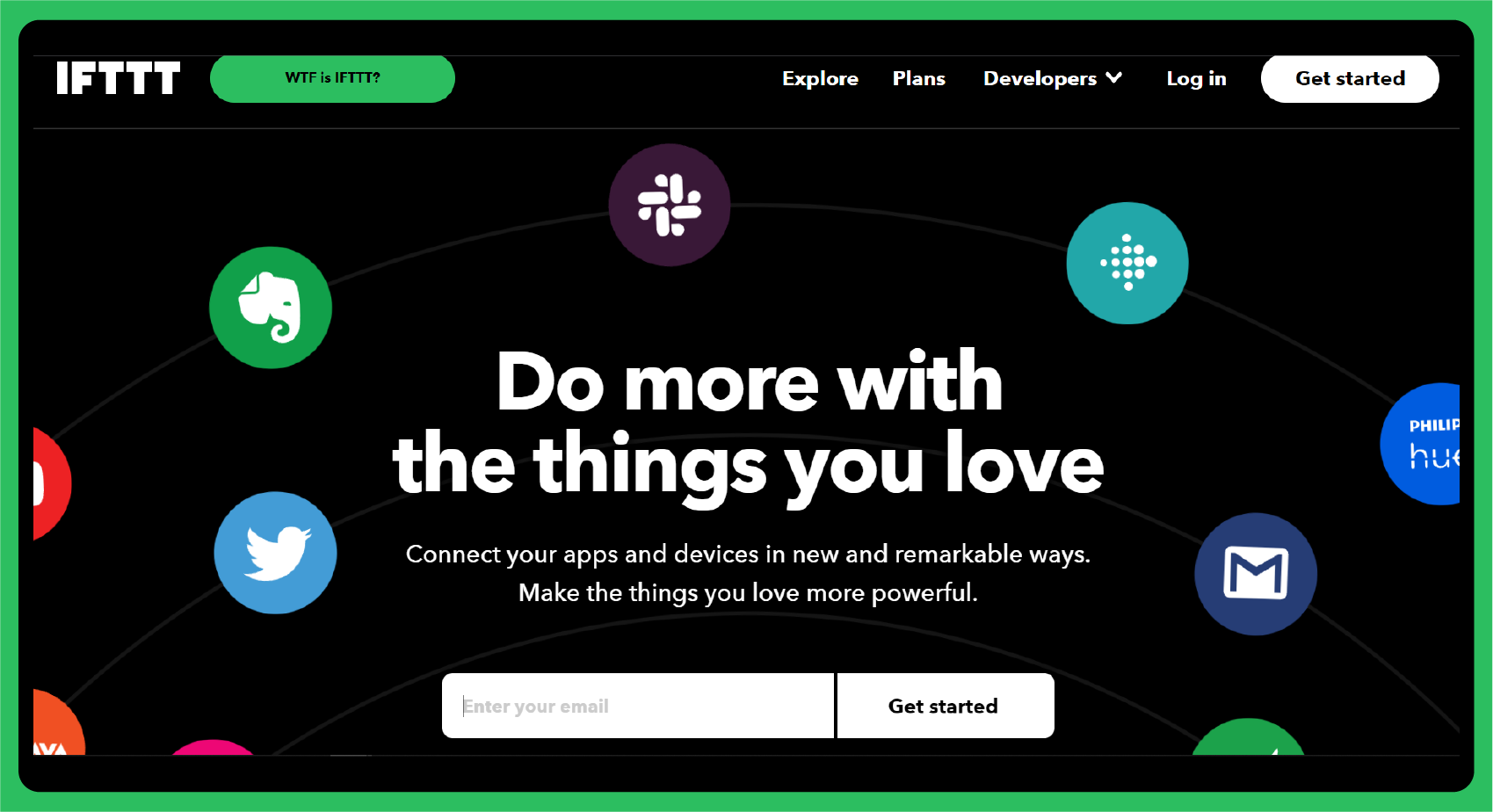 IFTTT homepage